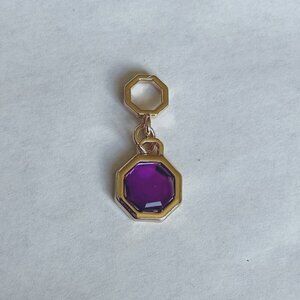 EFFY Purple Crystal Jewel Gold Tone Charm for Necklace or Bracelet